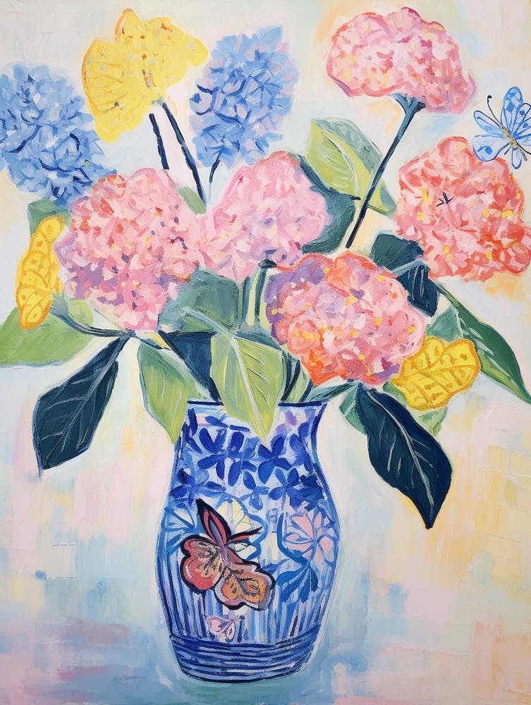Flower Painting Fauvist Style Hydrangea