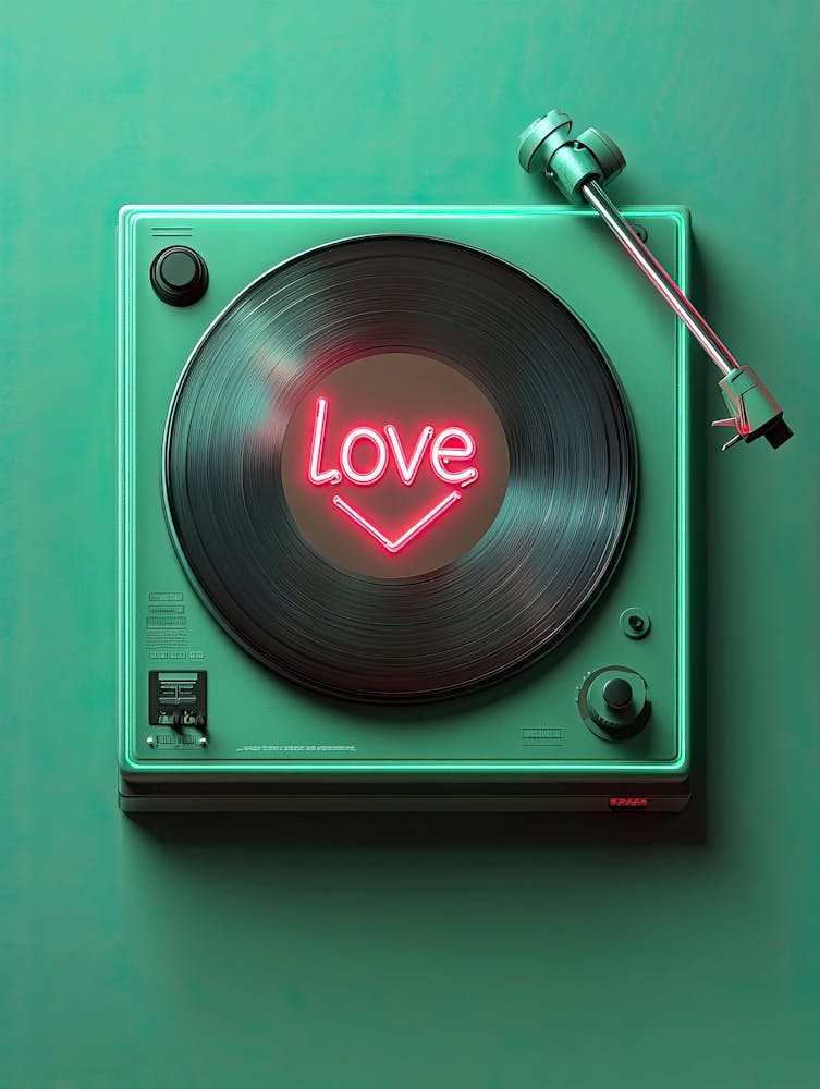 Neon Groove Vinyl Poster