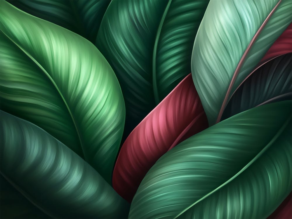 Red And Green Leaves 0001 Tropical 0002 Bp6586 Deep Green Tones No Red Exotic Tropical Leaves Creativ 25932b3d C8b1 479b