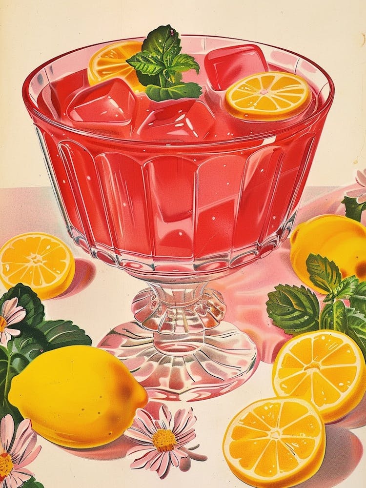 Fruity Jelly Vintage Cookbook Illustration 2