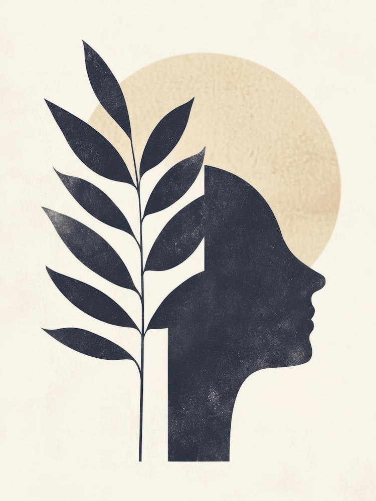 Portrait Of A Woman With A Leaf