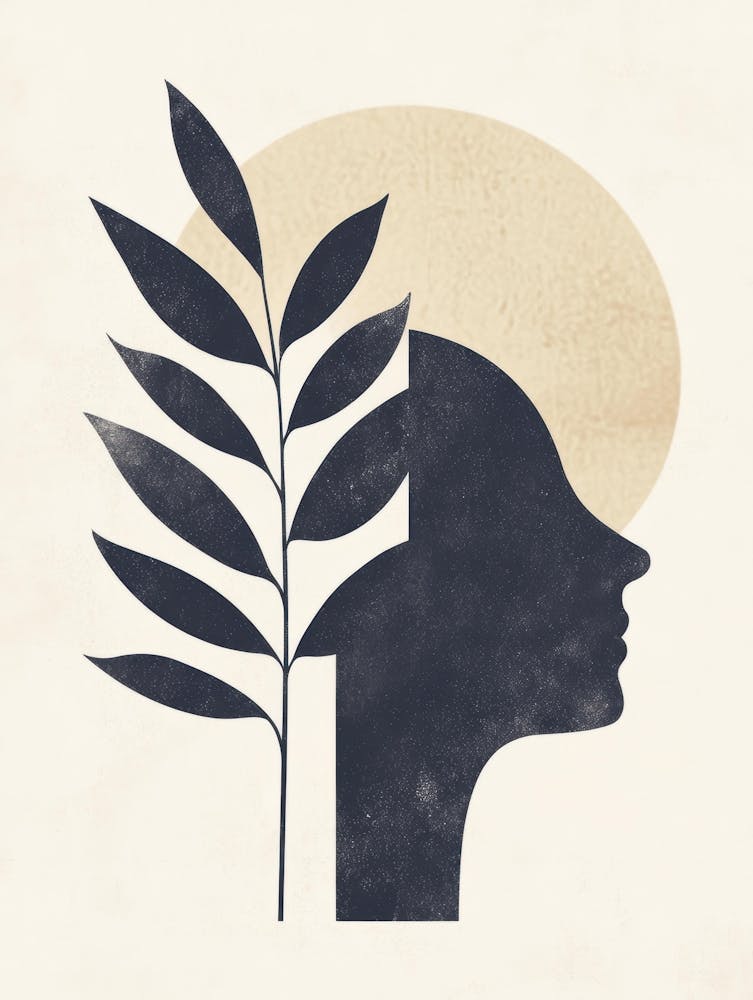 Portrait Of A Woman With A Leaf