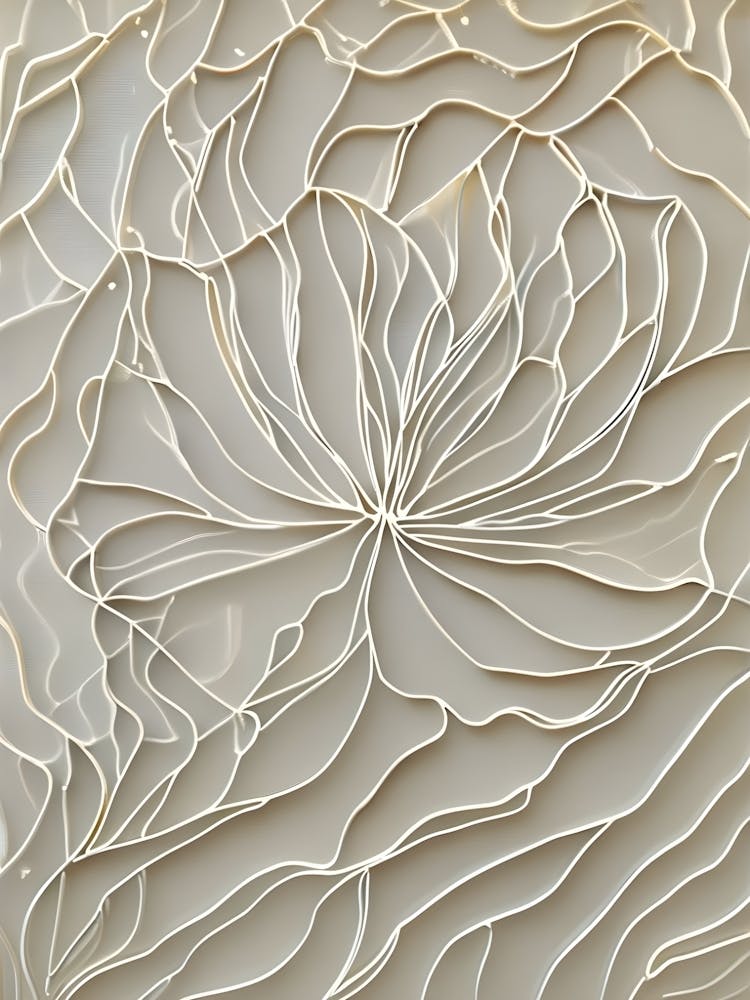 Abstract Acrylic Line Flower Art