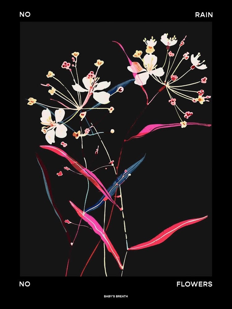 No Rain No Flowers Poster Babys Breath 3