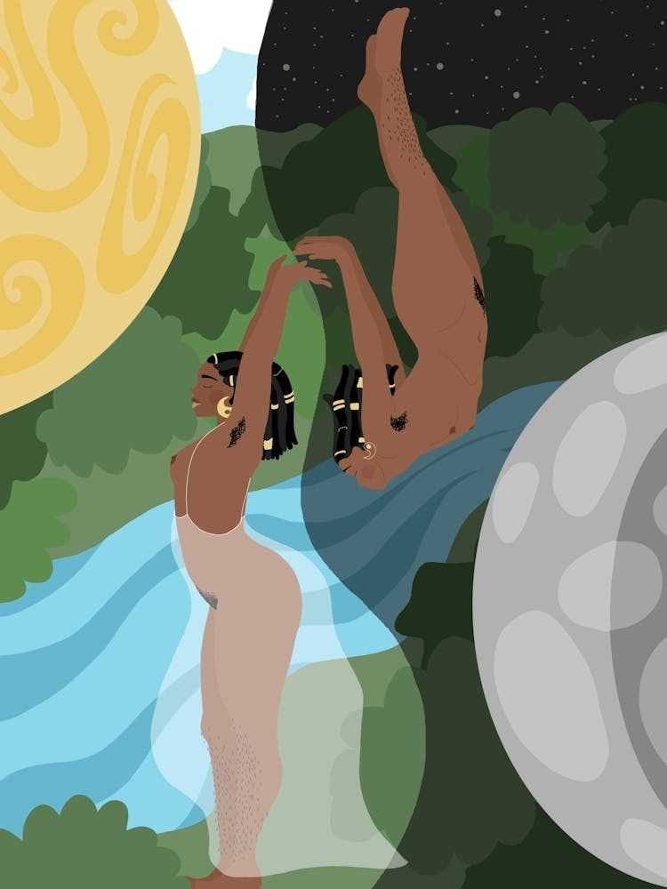Healing Poster about the Sun and the Moon