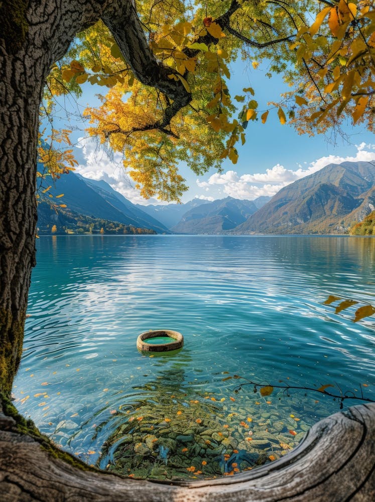 Autumn Lake In Switzerland