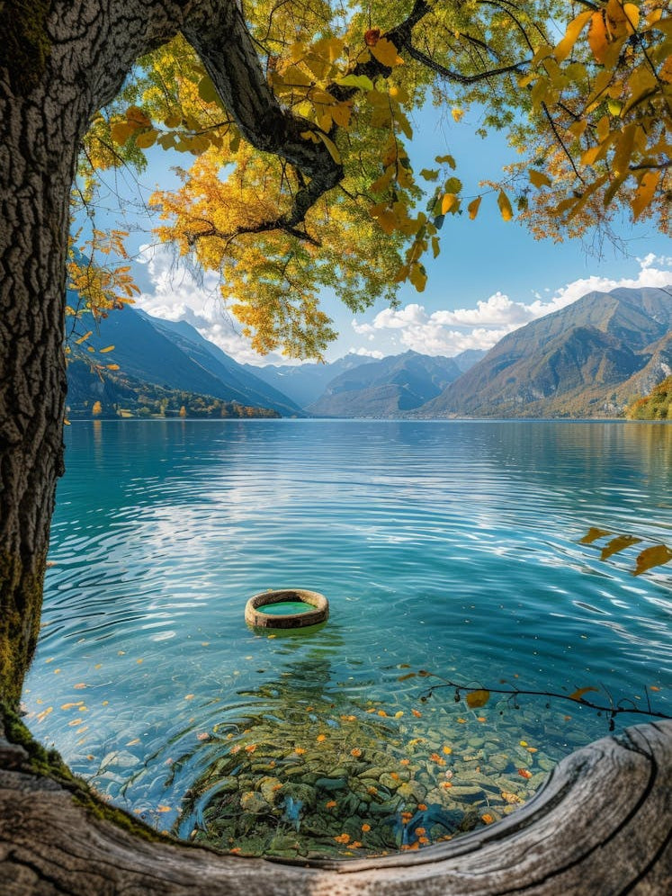 Autumn Lake In Switzerland