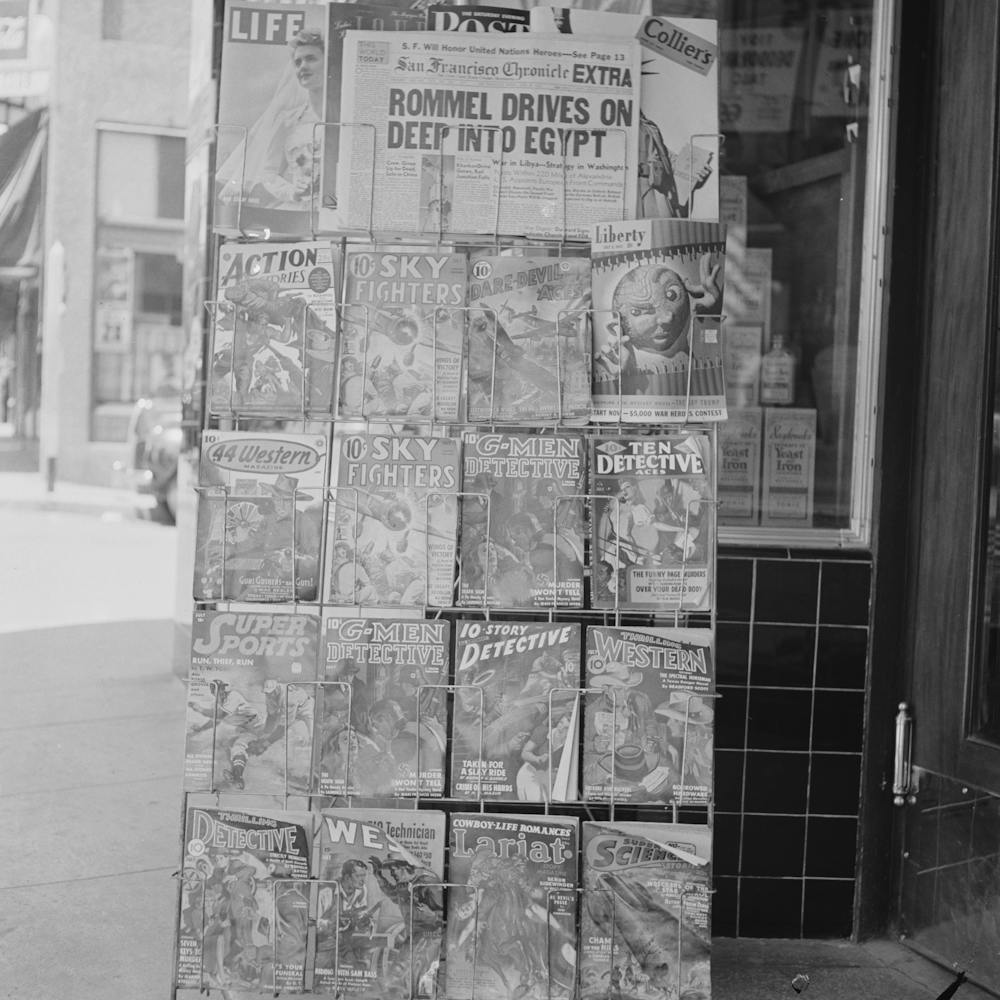 Yreka, California, Magazine Stand By Russell Lee