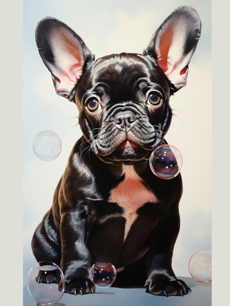French Bulldog With Bubbles