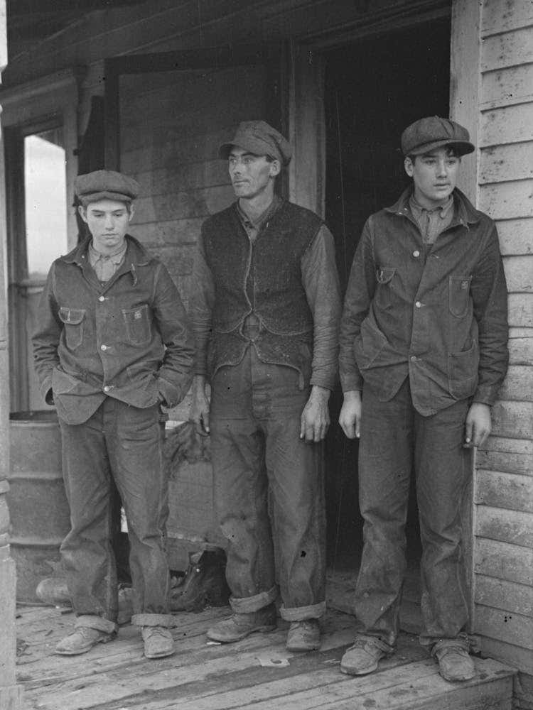 Alfred Atkinson And Two Of The Eldest Sons, Near Shannon City, Ringgold County, Iowa By Russell Lee