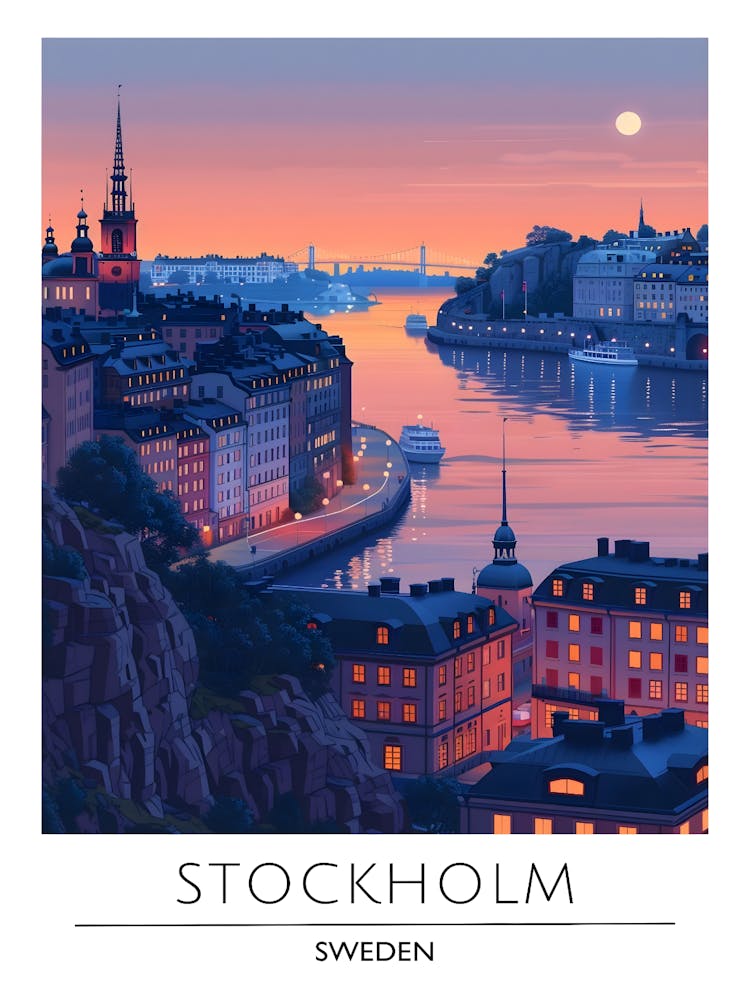 Stockholm At Sunset