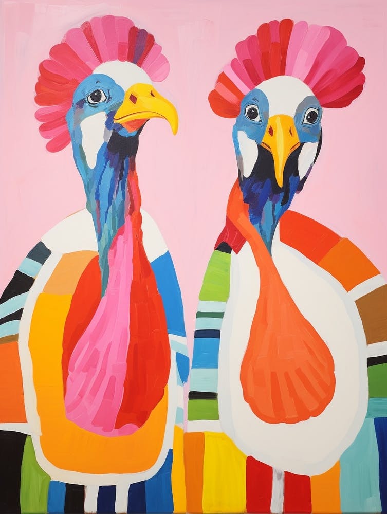 Colourful Kids Animal Art Turkey