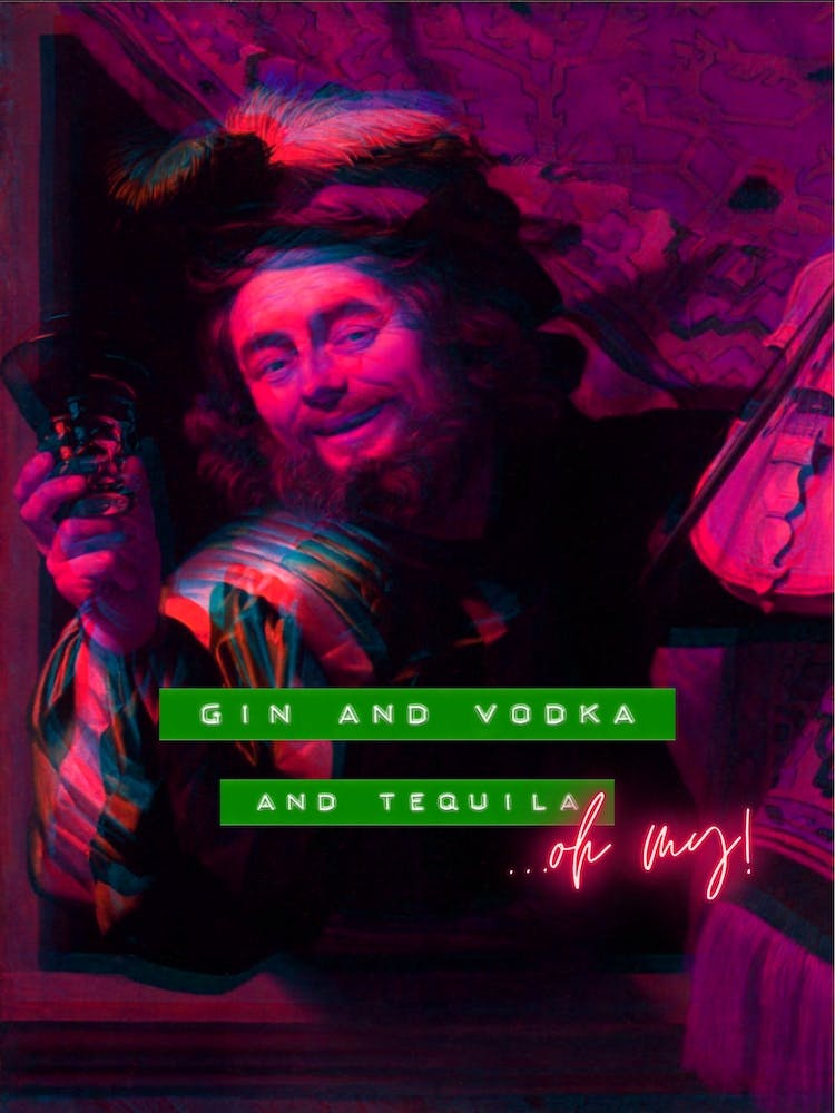 Gin And Vodka And Tequila Altered Art