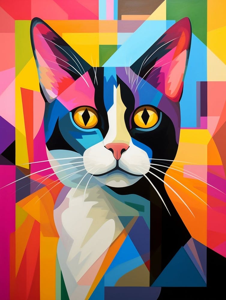 Cat Abstract Pop Art 3