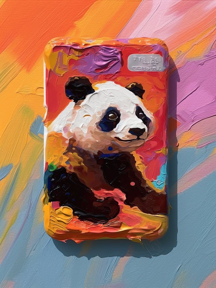 Panda Phone Case Oil Painting 4