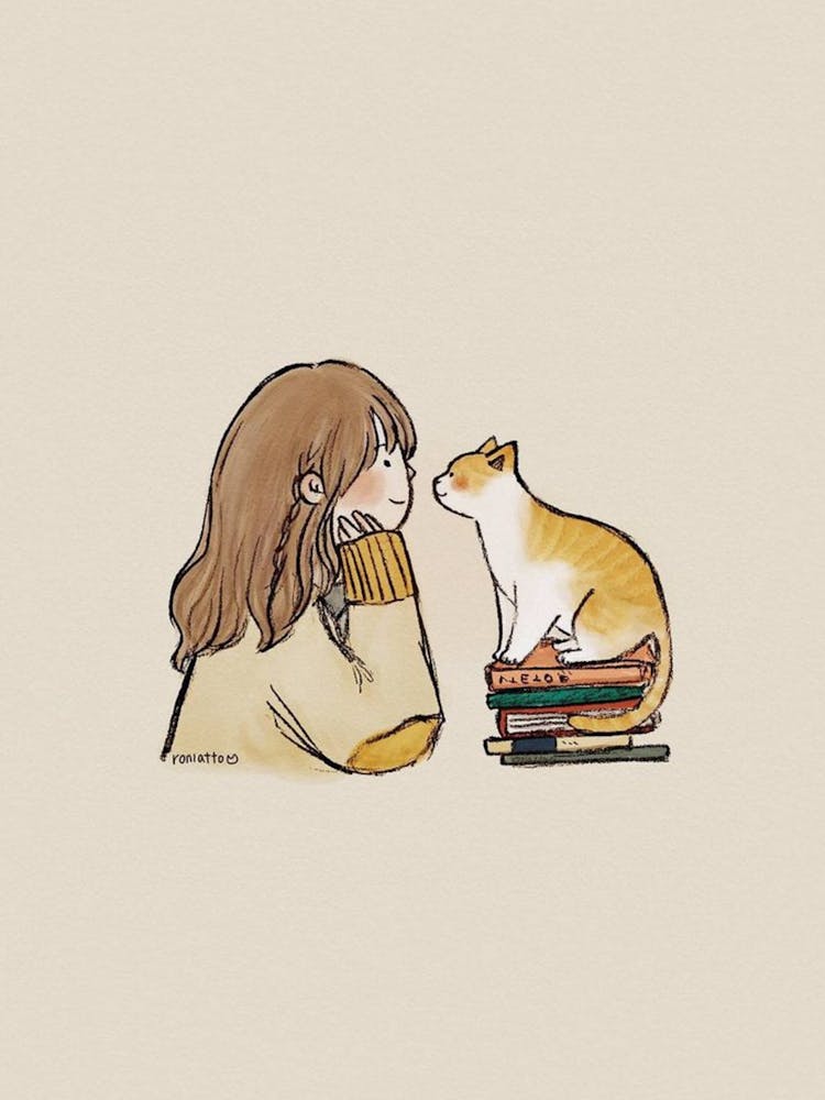 Cat And Girl