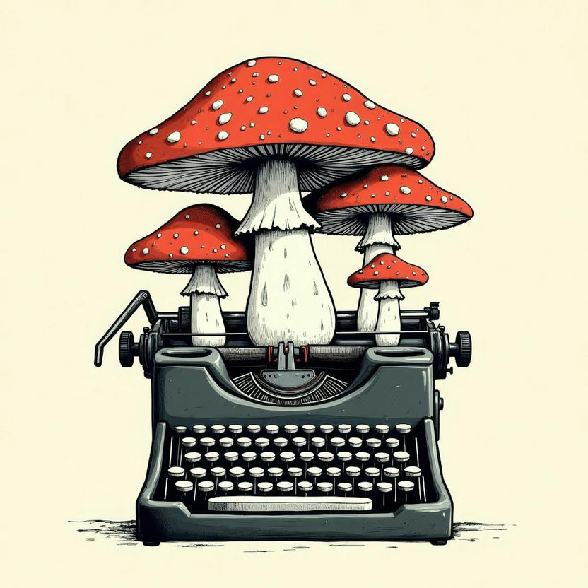 Mushrooms On A Typewriter