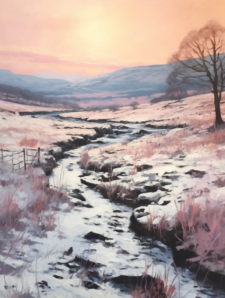 Dreamy Winter Painting Brecon Beacons National Park Wales 1