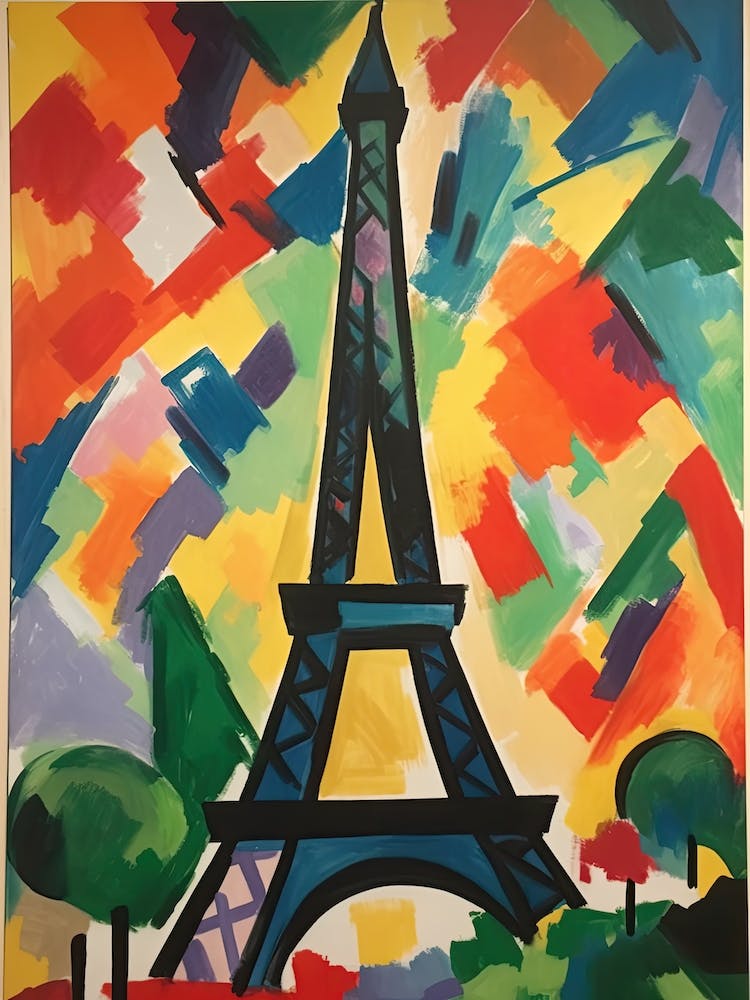 Eiffel Tower Paris France Henri Matisse Style 1
