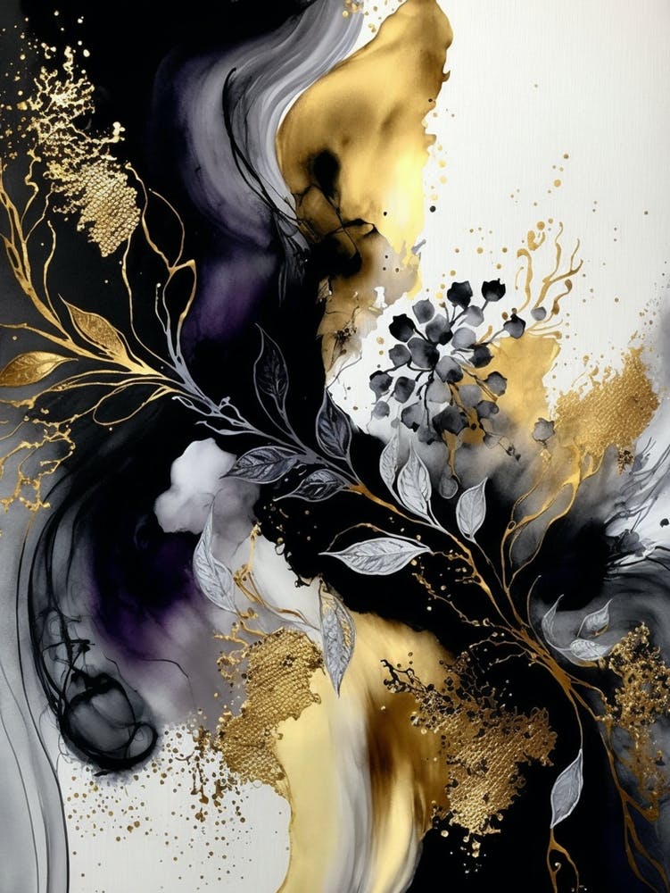 Black And Gold Abstract Painting