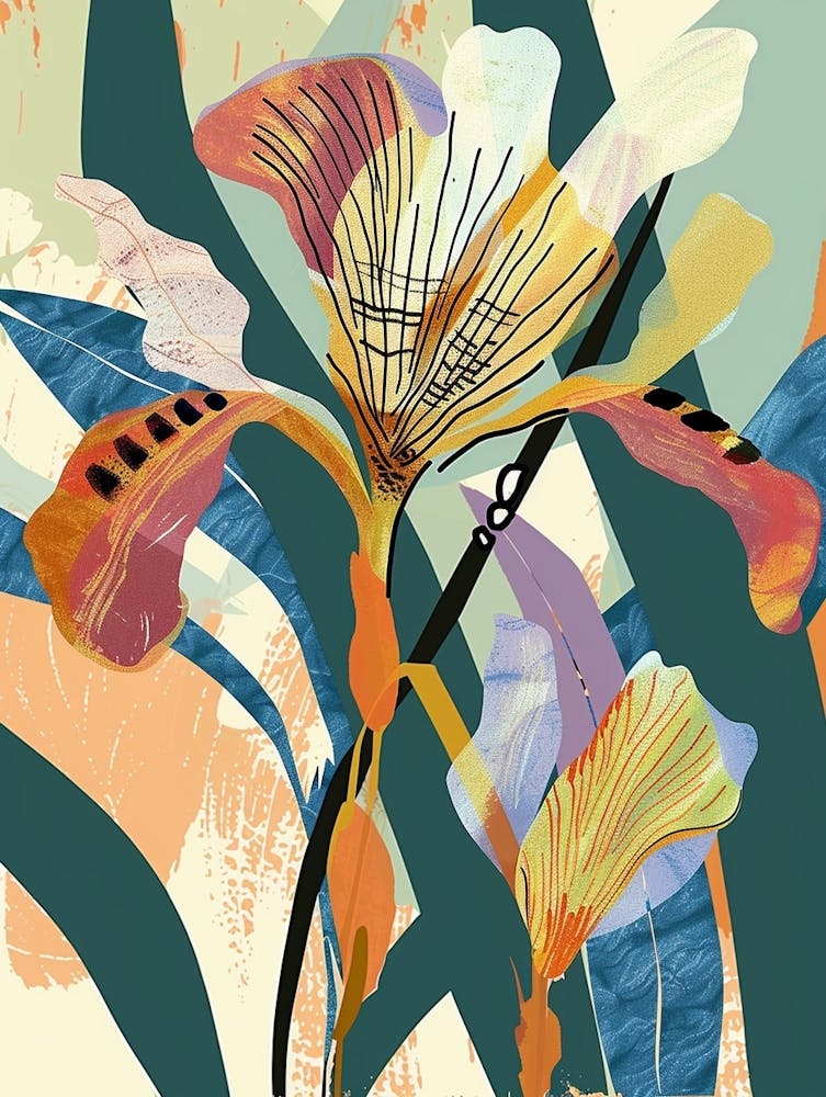 Colourful Flower Illustration Flax Flower 4