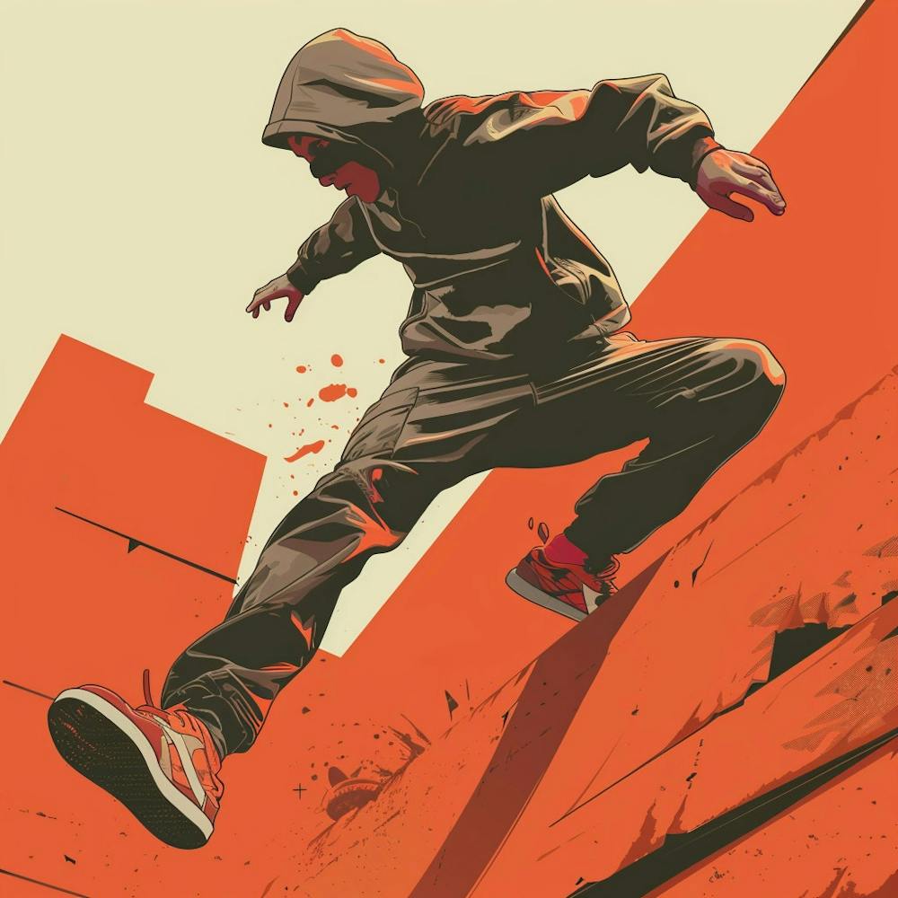 A Parkour Movement Vector Design Illustration