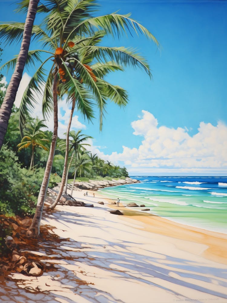 A Painting Of Playa Paraiso, Tulum Mexico 3