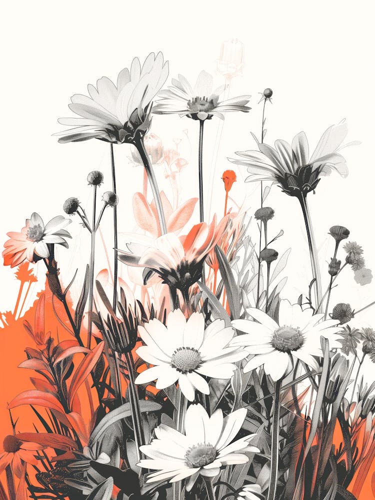 Daisies flower nature art 1