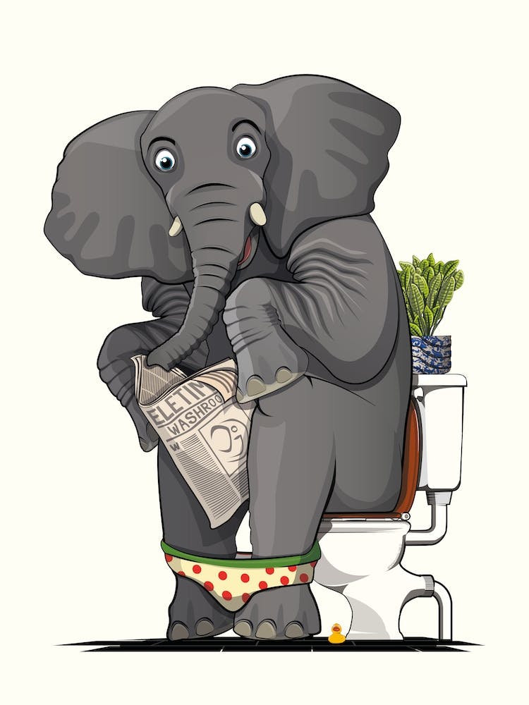 Elephant On The Toilet