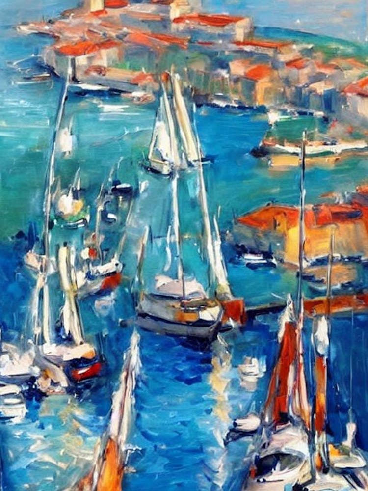 Port Of Marseille France Abstract Block 1 harbour