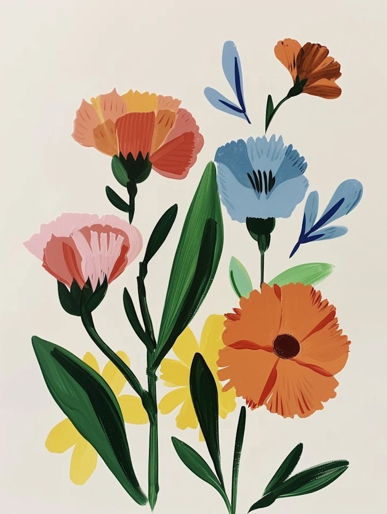 Painted Florals Carnations 6