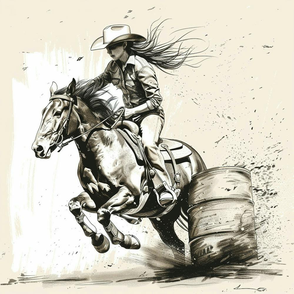 Cowgirl Riding A Horse 1