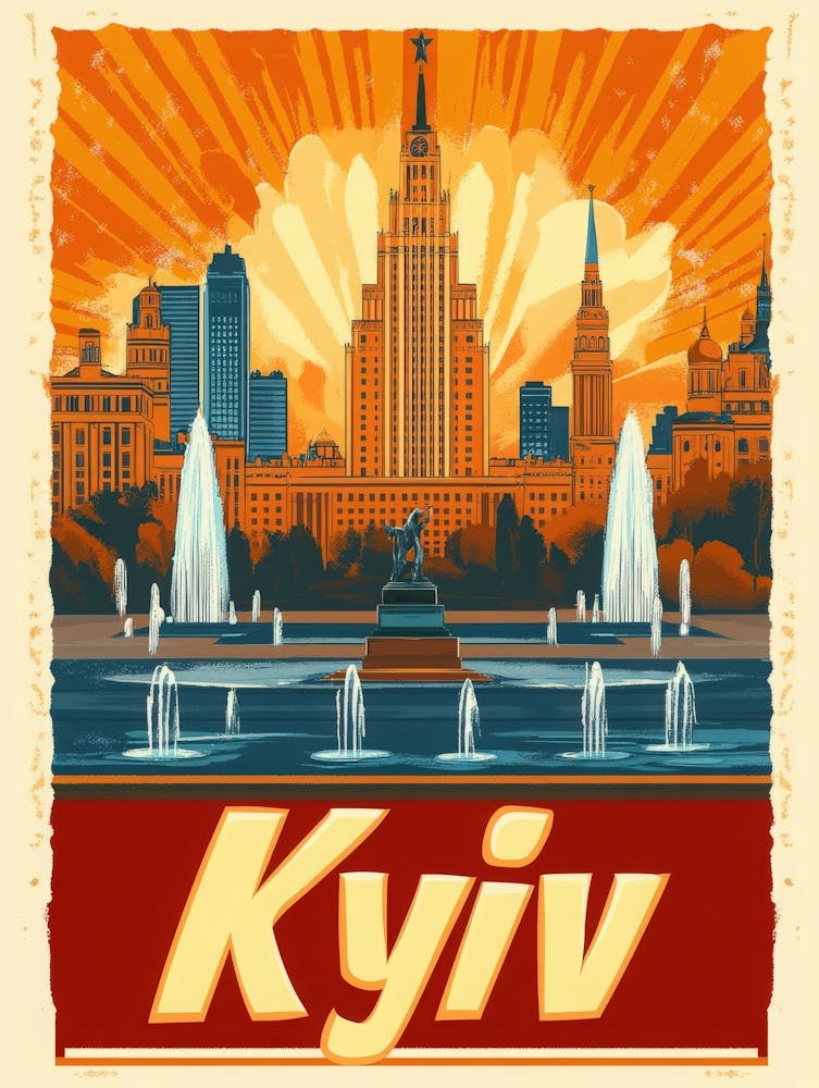 Aihrgdesign A Retro Travel Poster For Kyiv 4