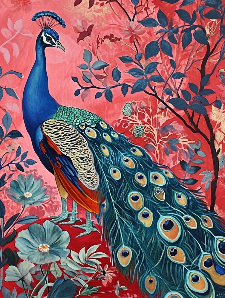 Floral Animal Painting Peacock 3