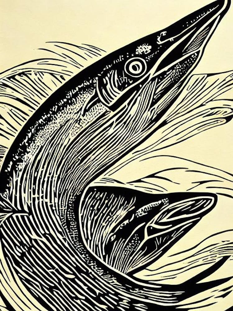 Marlin Linocut