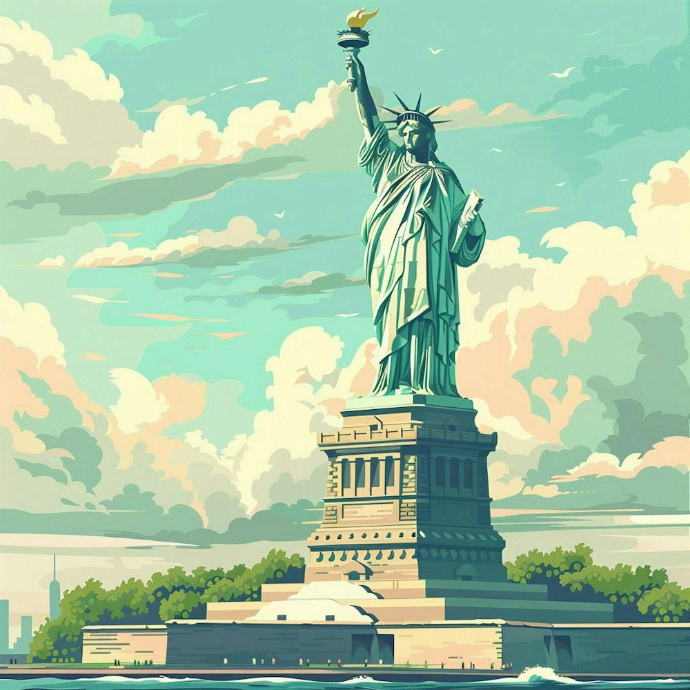 A Statue Of Liberty In New York Lofi Illustratio 1719922656 2