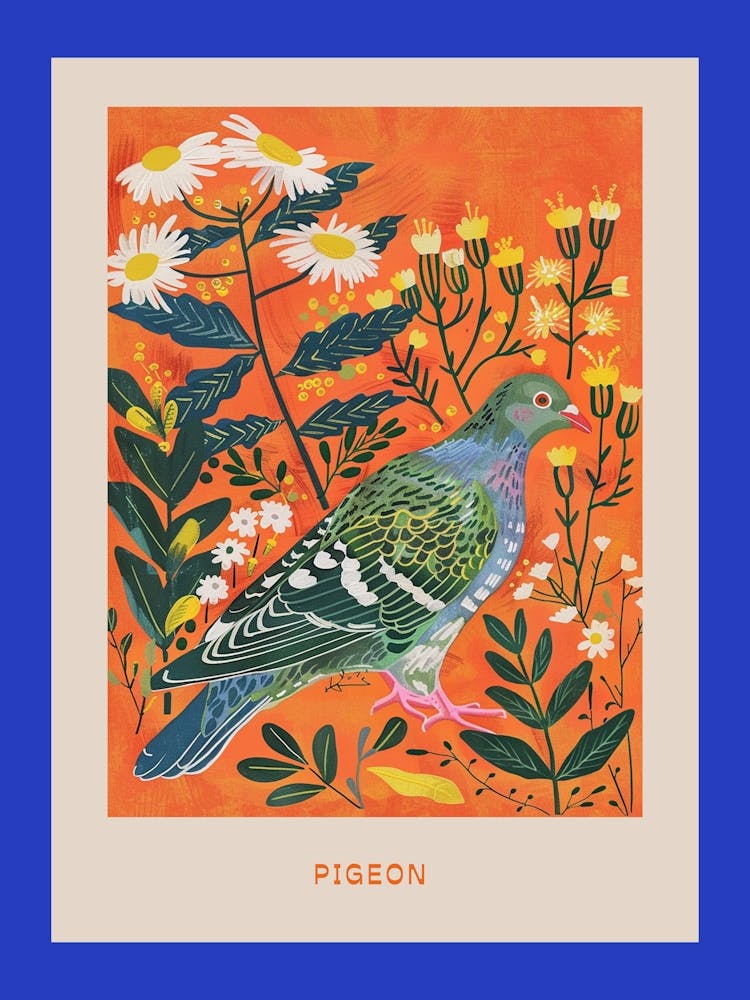 Spring Birds Poster Pigeon 3
