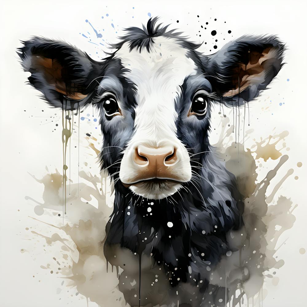 Pasture Dreams Watercolor Cow