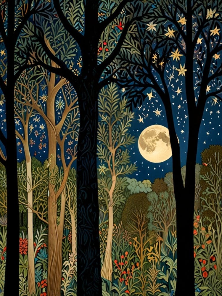 William Morris Moonlight In The Forest 180