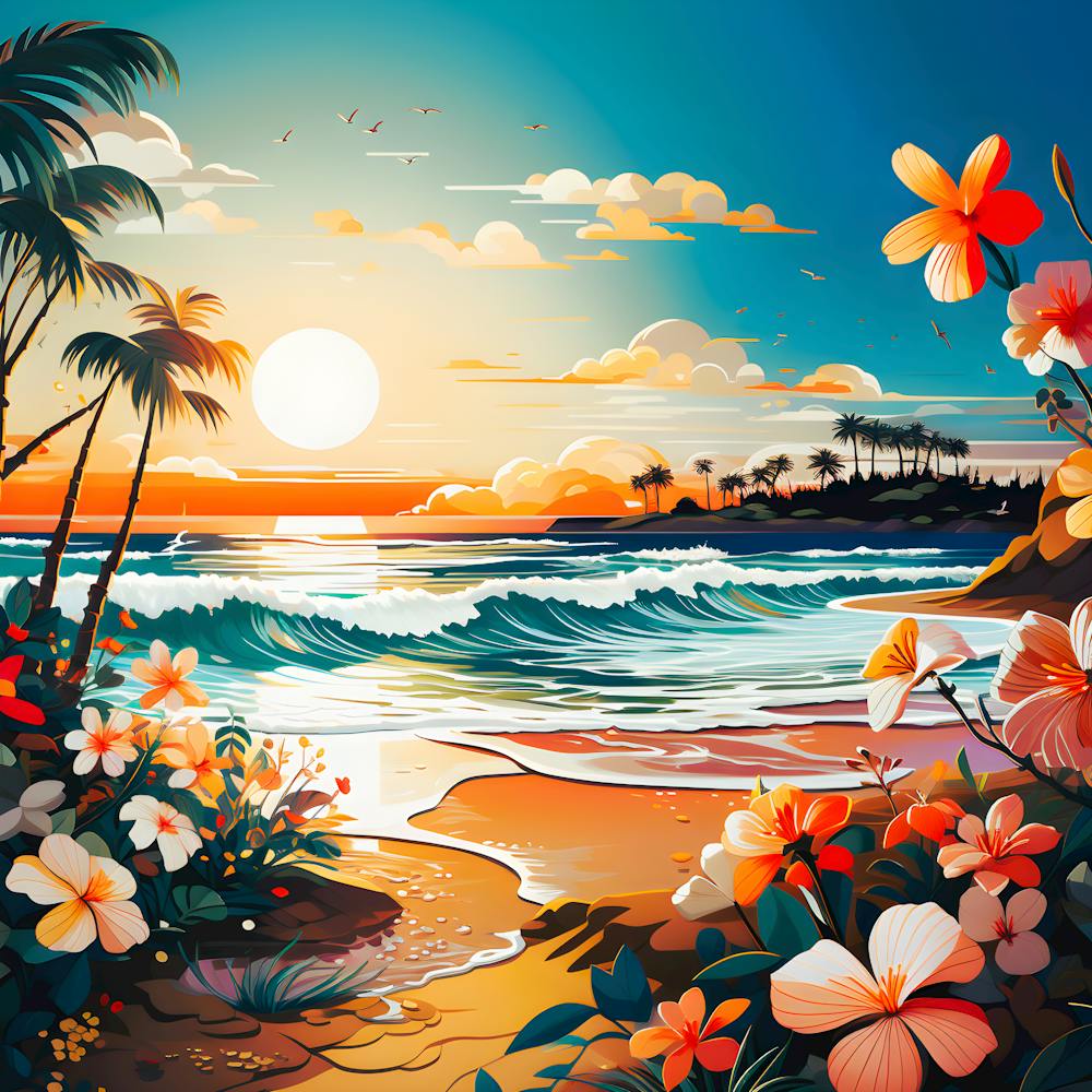Coucher De Soleil Sur La Plage