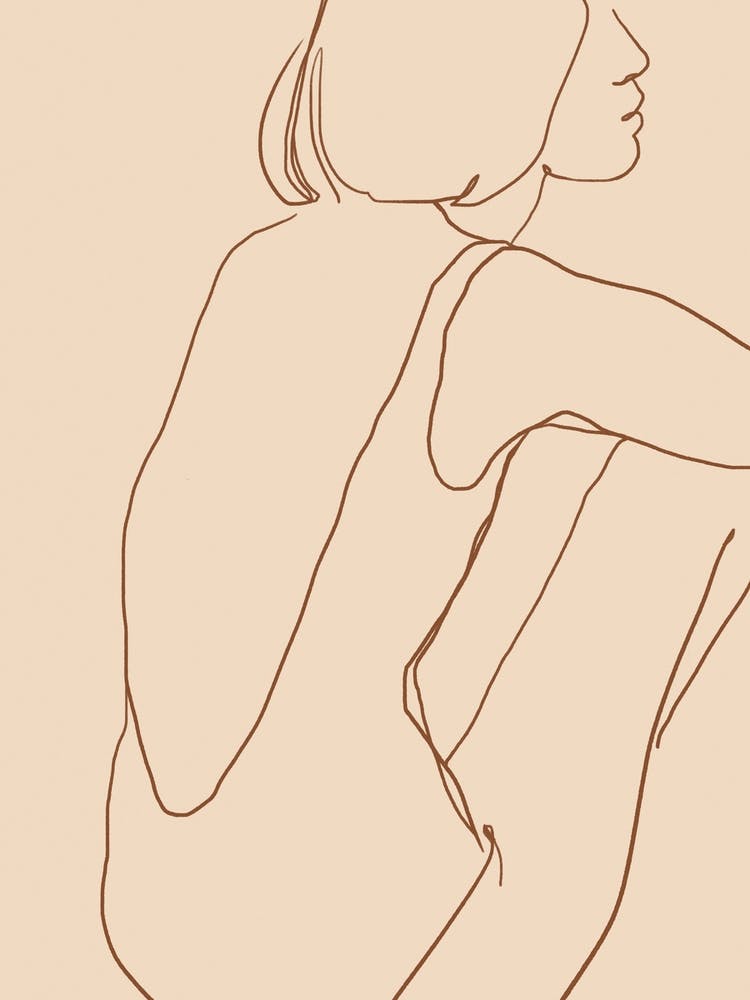 Female Silhouette On Beige