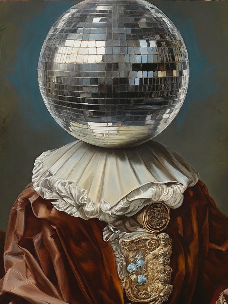 Antique Disco Ball, A Man with Disco head