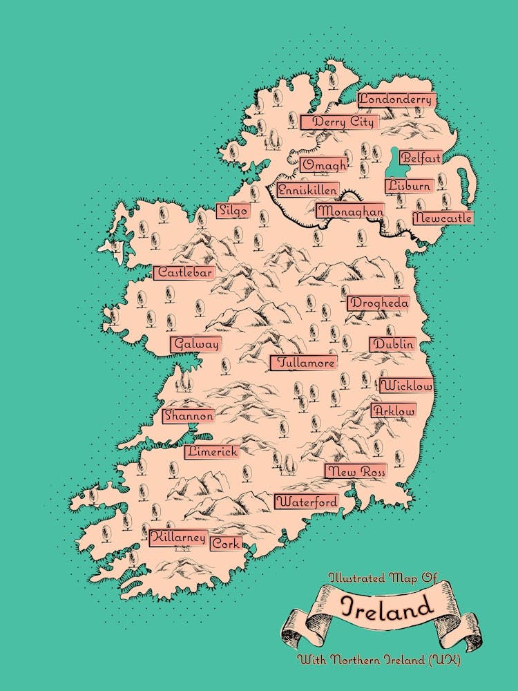 Vintage Ireland Map