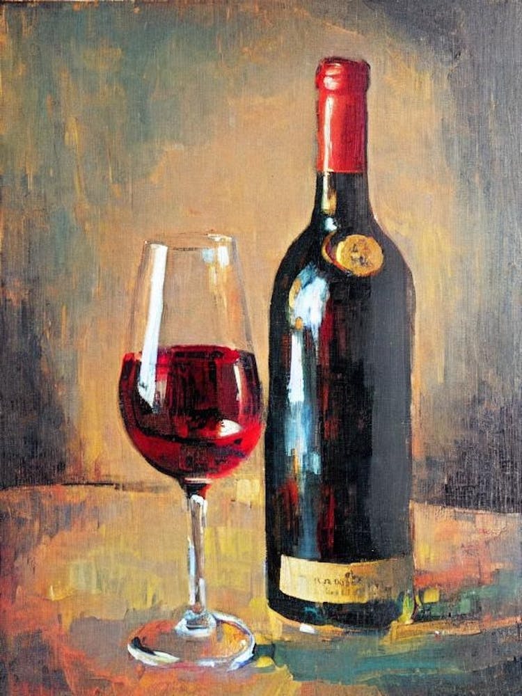 Malbec Oil Painting Cocktail Poster