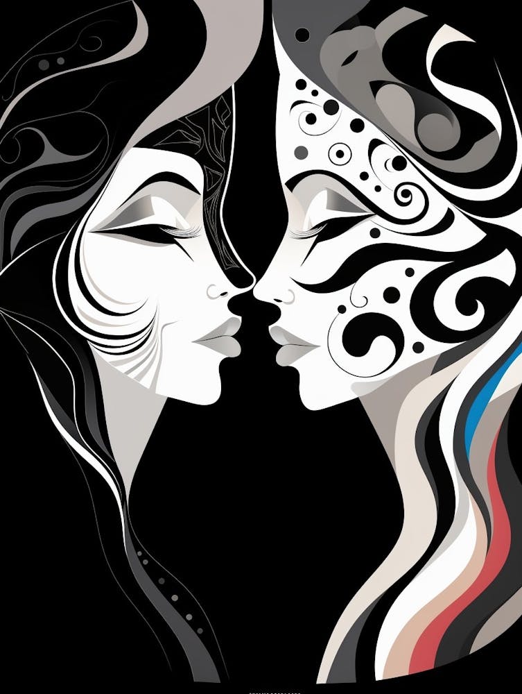 Harmony And Discord Abstract Black And White 1