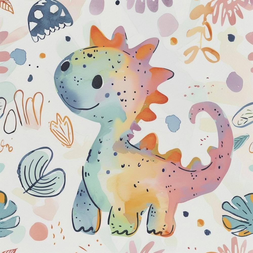 Cute Muted Pastels Ankylosaurus Dinosaur 1