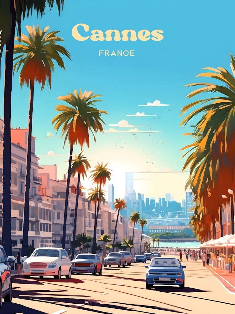 Cannes France Oceanview Travel Art
