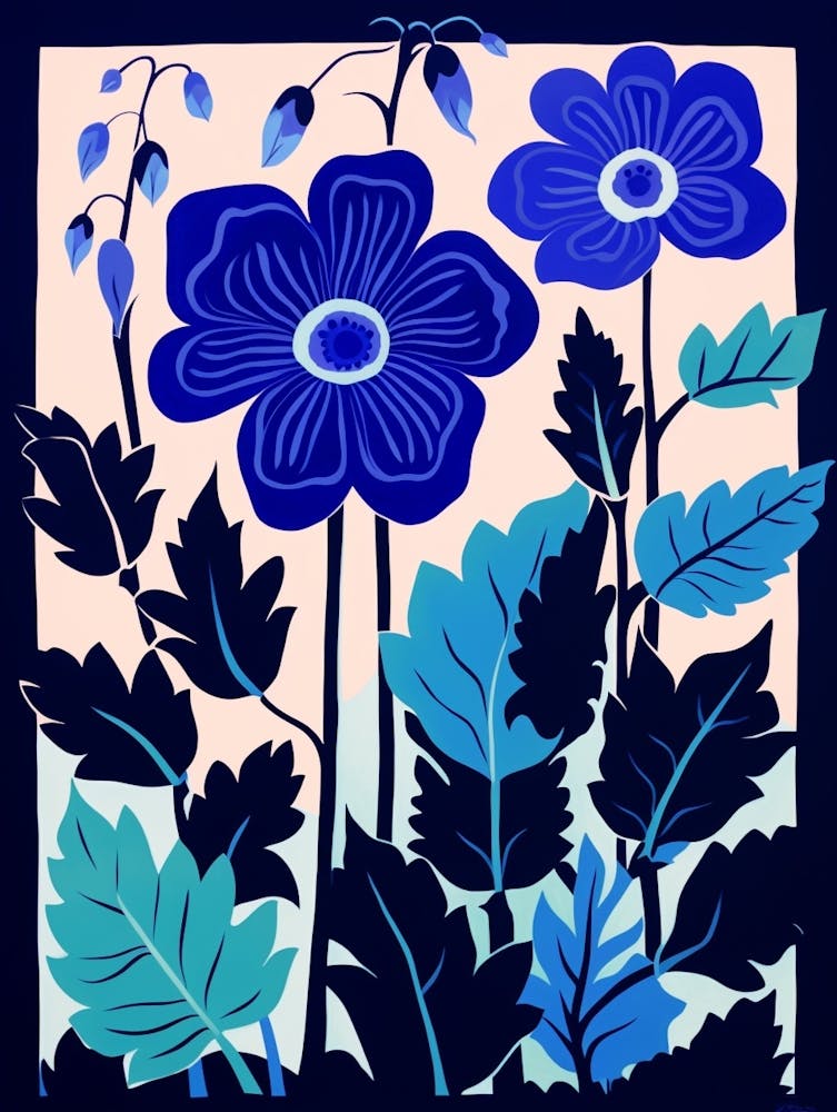 Blaue Blumenillustration Canterbury-Glocken 2