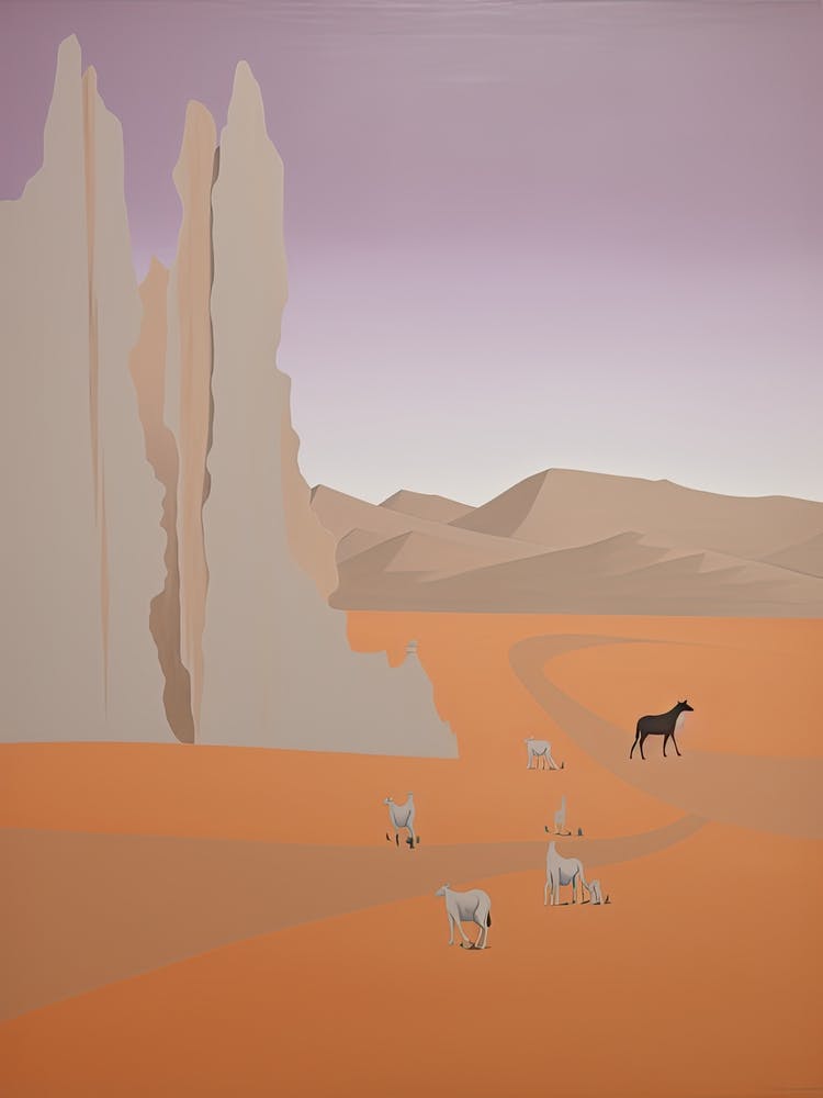 Dasht E Kavir (Great Salt Desert)   Iran, Contemporary Abstract Illustration 1