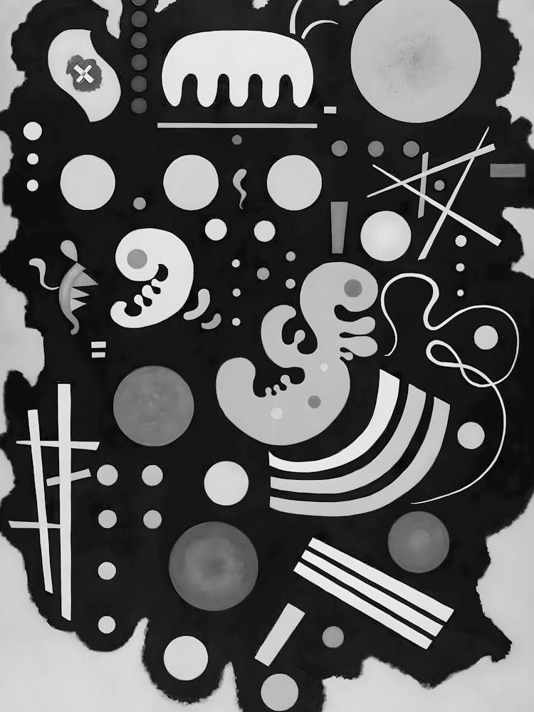 Abstract Black And White Painting 98